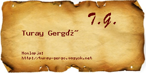 Turay Gergő névjegykártya